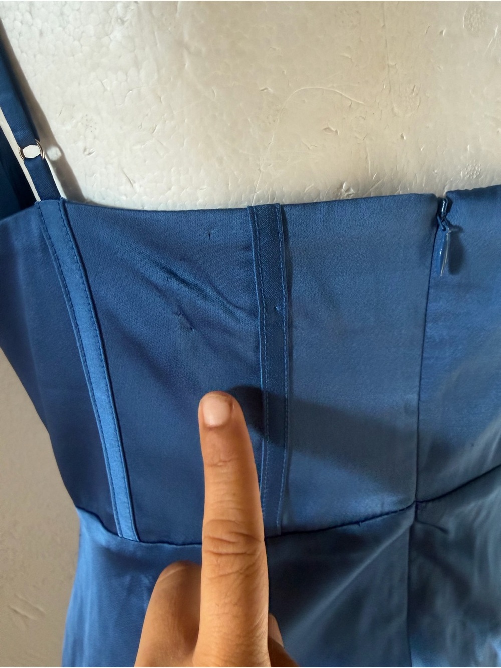 Astr Blue Satin Corset-Style Slip Gown - Picture 9 of 15